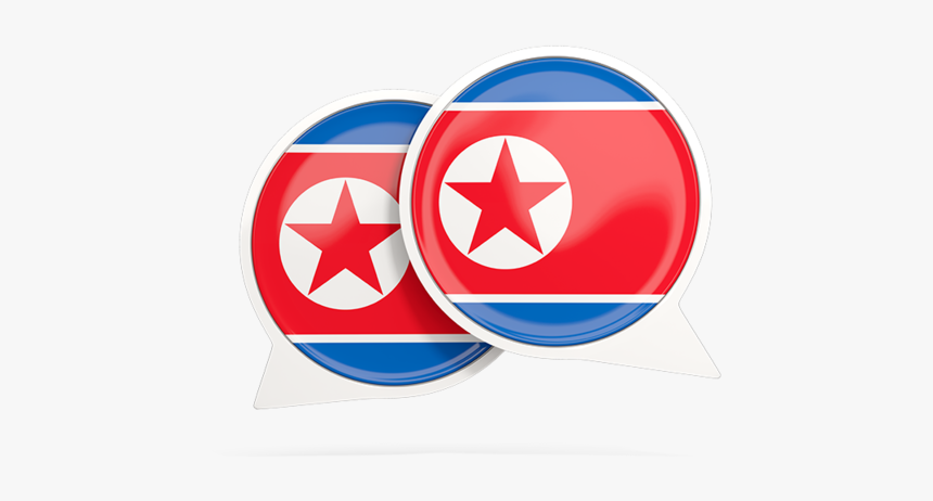 Round Chat Icon - North Korea Flag Icon Circle, HD Png Download, Free Download