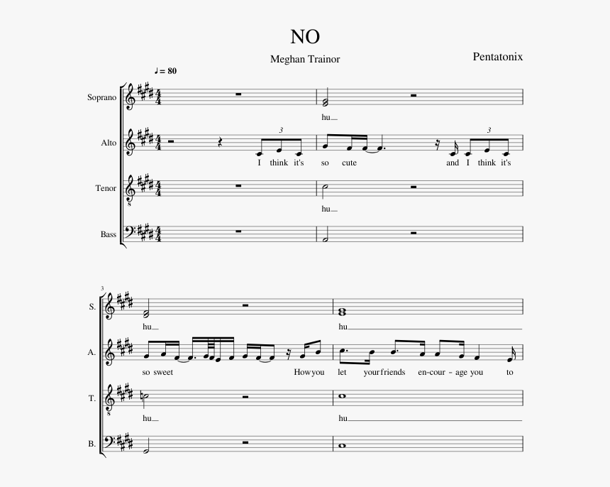 Meghan Trainor No Piano Sheet, HD Png Download, Free Download