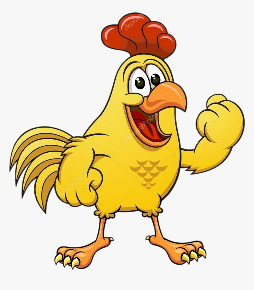 Yellow Chicken Cartoon Clipart , Png Download - Chicken Funny Vector, Trans...
