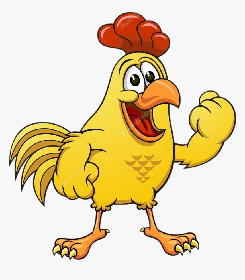 Yellow Chicken Cartoon Clipart , Png Download - Chicken Funny Vector, Transparent Png, Free Download