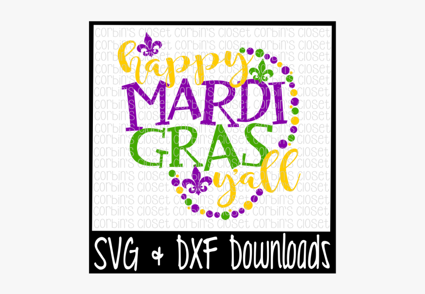 Free Mardi Gras Svg * Happy Mardi Gras Y"all * Beads - Softball Mom Svg Png, Transparent Png, Free Download