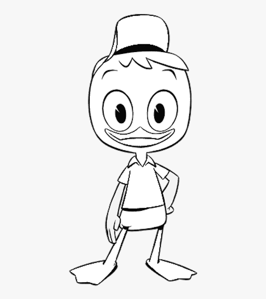 Huey Ducktales Coloring Page Cartoon Hd Png Download Kindpng