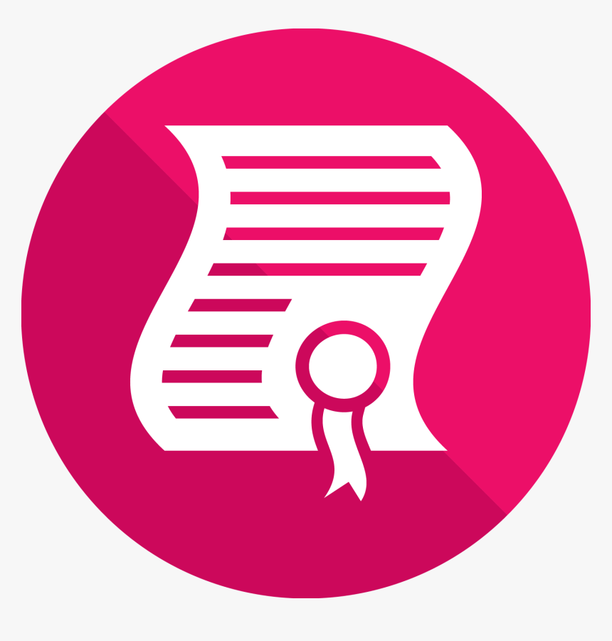 Pink Certificate Icon Transparent, HD Png Download, Free Download