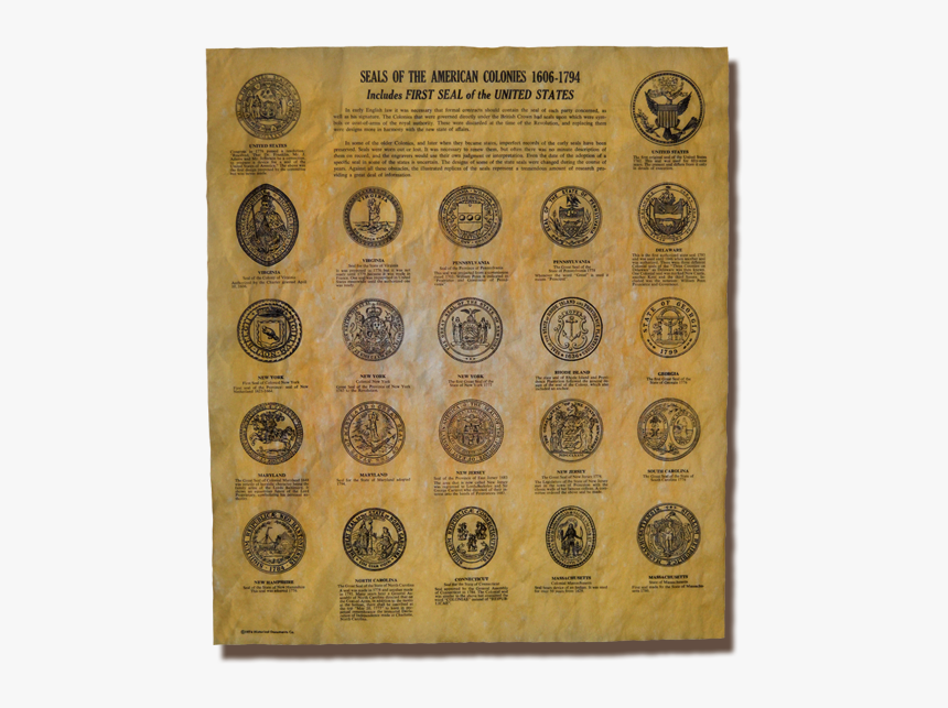 Seals Of The American Colonies 1606-1794 - Cash, HD Png Download, Free Download