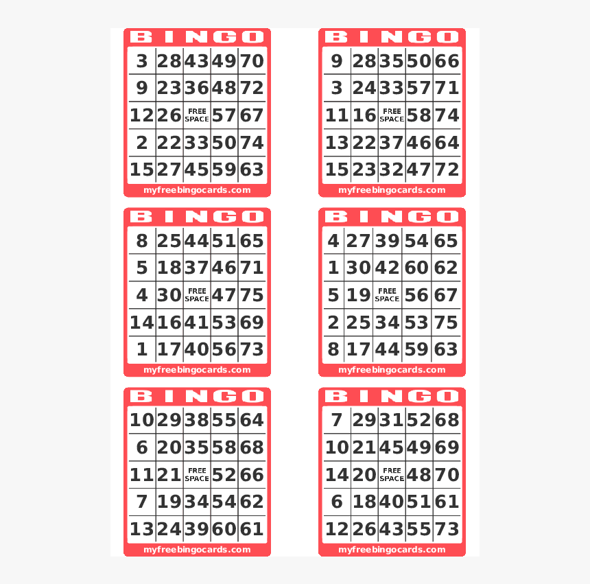 Printable Bingo Cards 1 75 Pdf Hd Png Download Kindpng