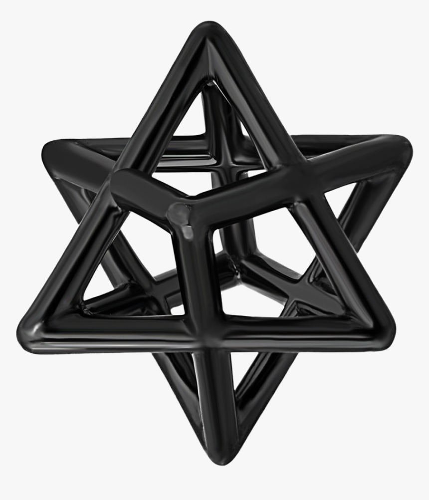 Star Of David Merkaba Body Black Platinum Pendant Necklace - Triangle, HD Png Download, Free Download
