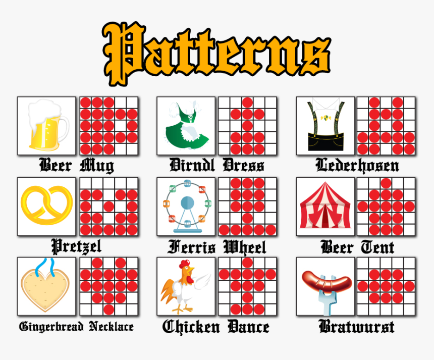 Crazy Oktoberfest Patterns - Fun Bingo Patterns, HD Png Download, Free Download