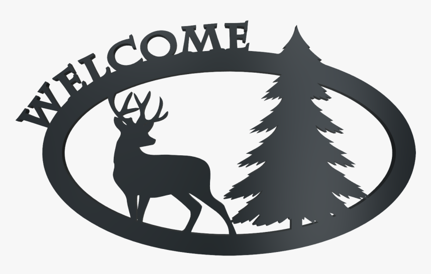 Deer Welcome Signs Black And White , Transparent Cartoons - Deer Welcome Signs Black And White, HD Png Download, Free Download