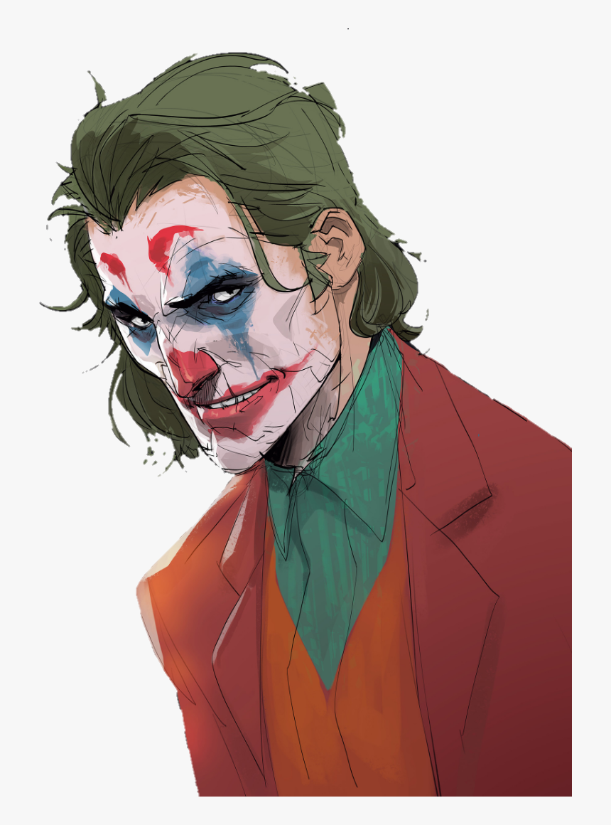 #joker #comicart #suit #clown #makeup - Drawing Joker Joaquin Phoenix Fan Art, HD Png Download, Free Download