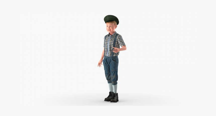 Realistic Vintage Boy Standing Pose Royalty-free 3d - Standing, HD Png Download, Free Download