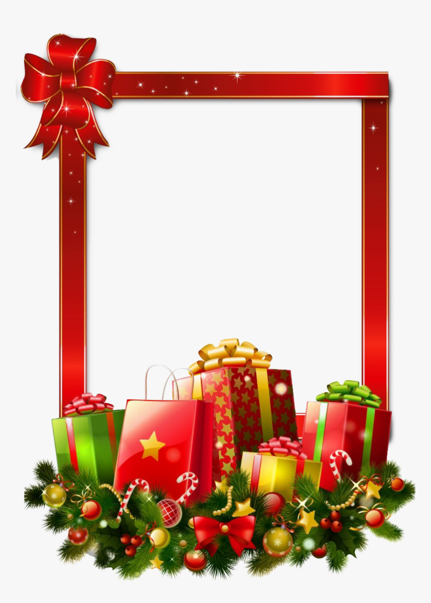 Square Christmas Frame Png Image - Christmas Gift Border Clip Art, Transparent Png, Free Download