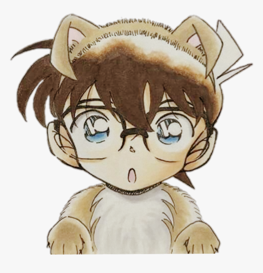 Anime Conan Dog Cute Colorful Watercolor Handpainted - Cute Detective Conan Drawing, HD Png Download, Free Download