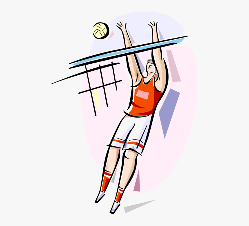 Vector Illustration Of Sport Of Beach Volleyball Player - Volleyball Cartoon Png, Transparent Png, Free Download