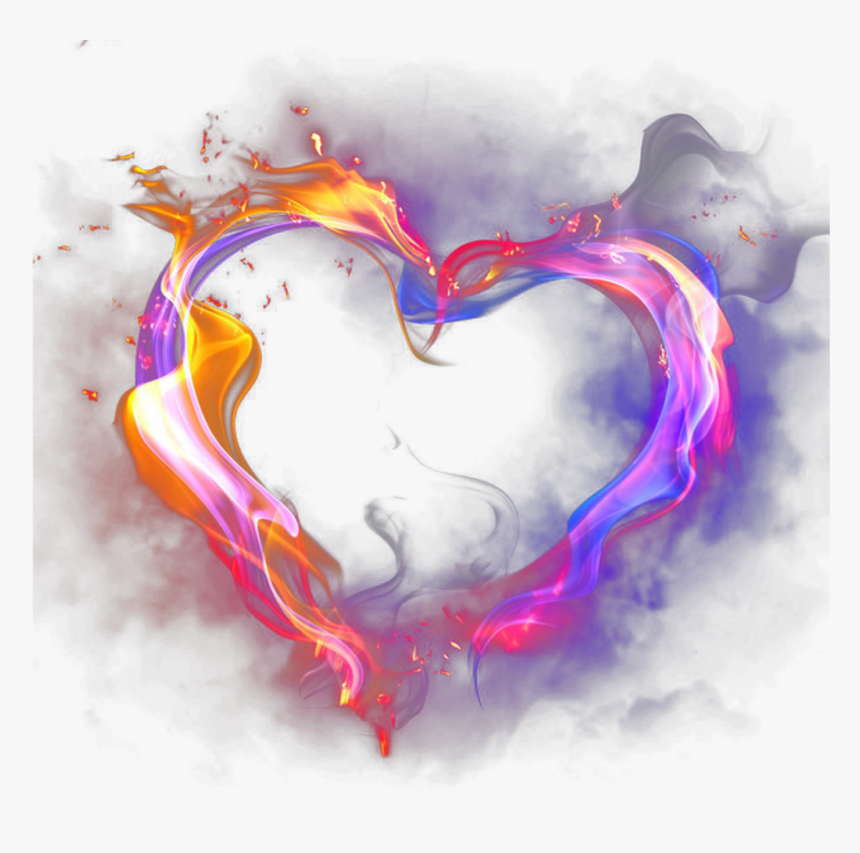 Fire Effects Sticker - Fire Smoke Heart Png, Transparent Png, Free Download