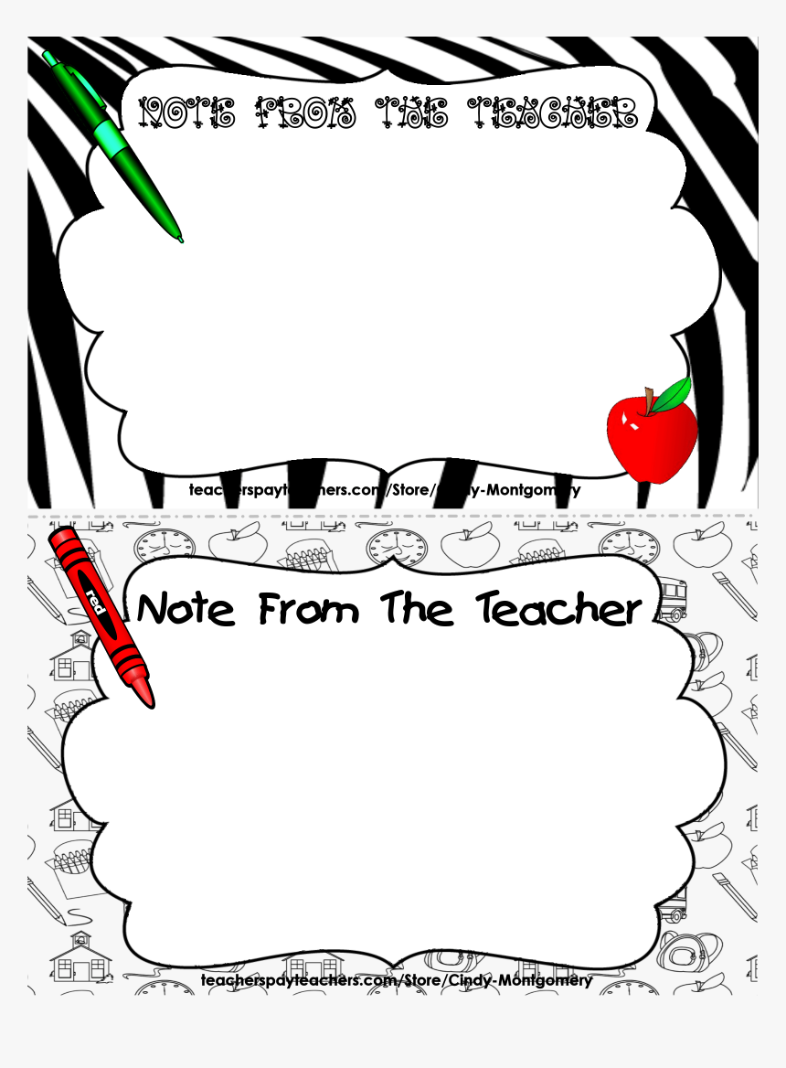 A Note From The Teacher Follower Freebie L Super Cute - Note From The Teacher Clipart, HD Png Download, Free Download