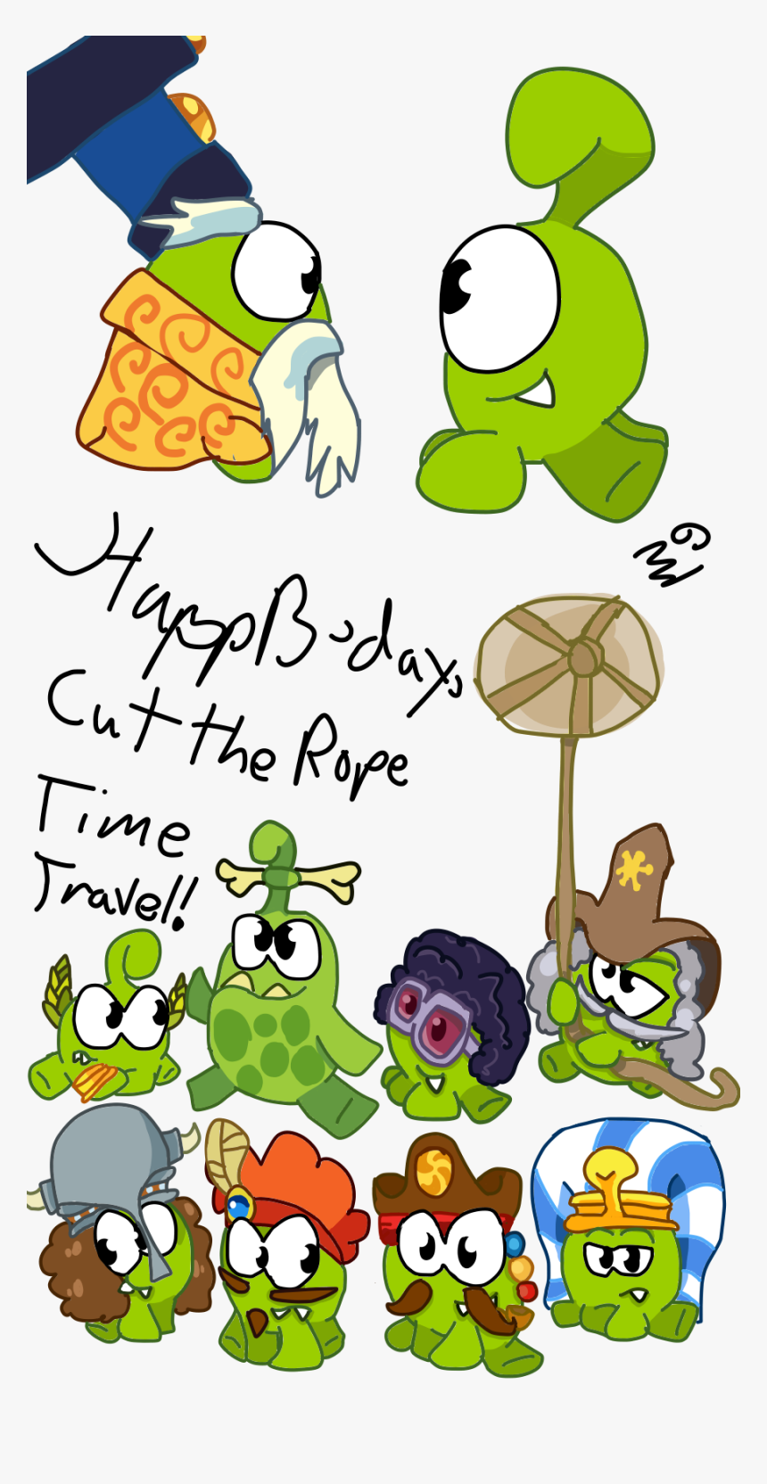 Nomlechicken - Cut The Rope Time Travel Characters, HD Png Download, Free Download