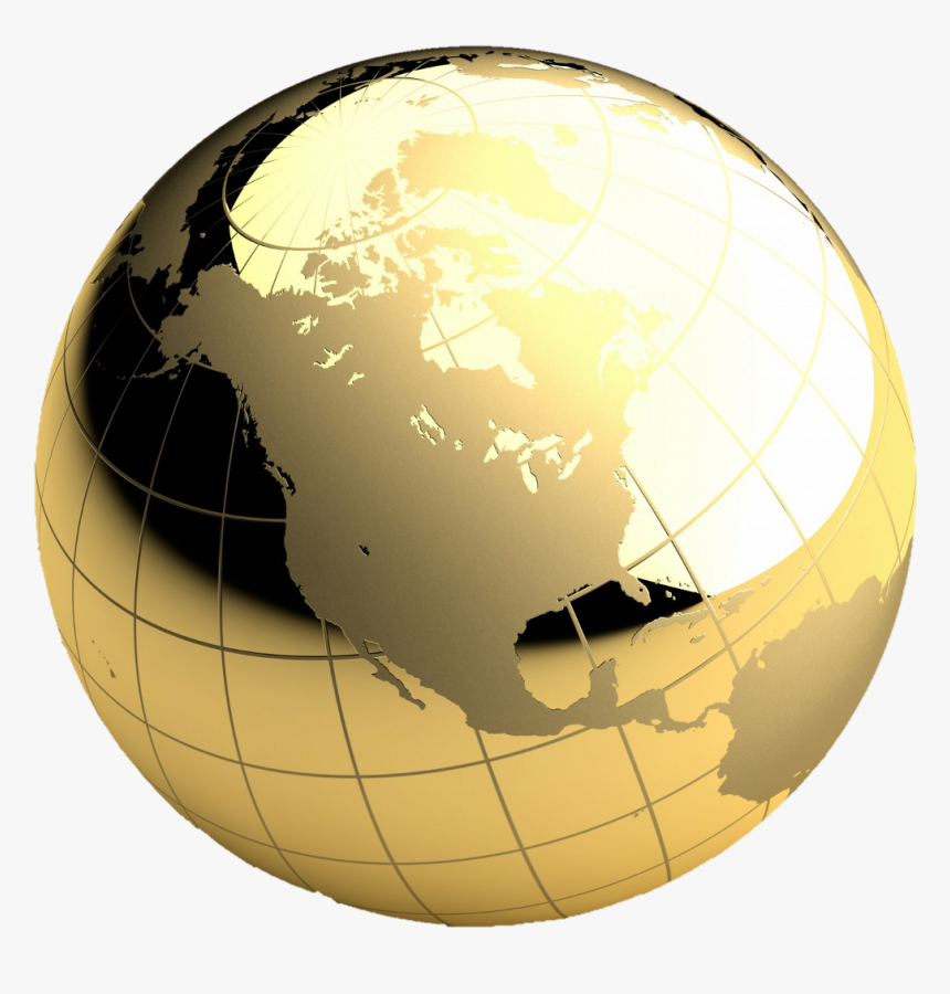 Transparent Globe Png Transparent - Gold Globe, Png Download - kindpng