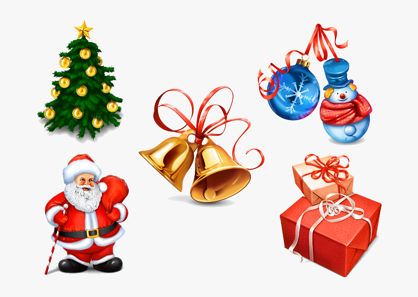 Xmas Elements Png Pic - Santa Claus Gift Png, Transparent Png, Free Download