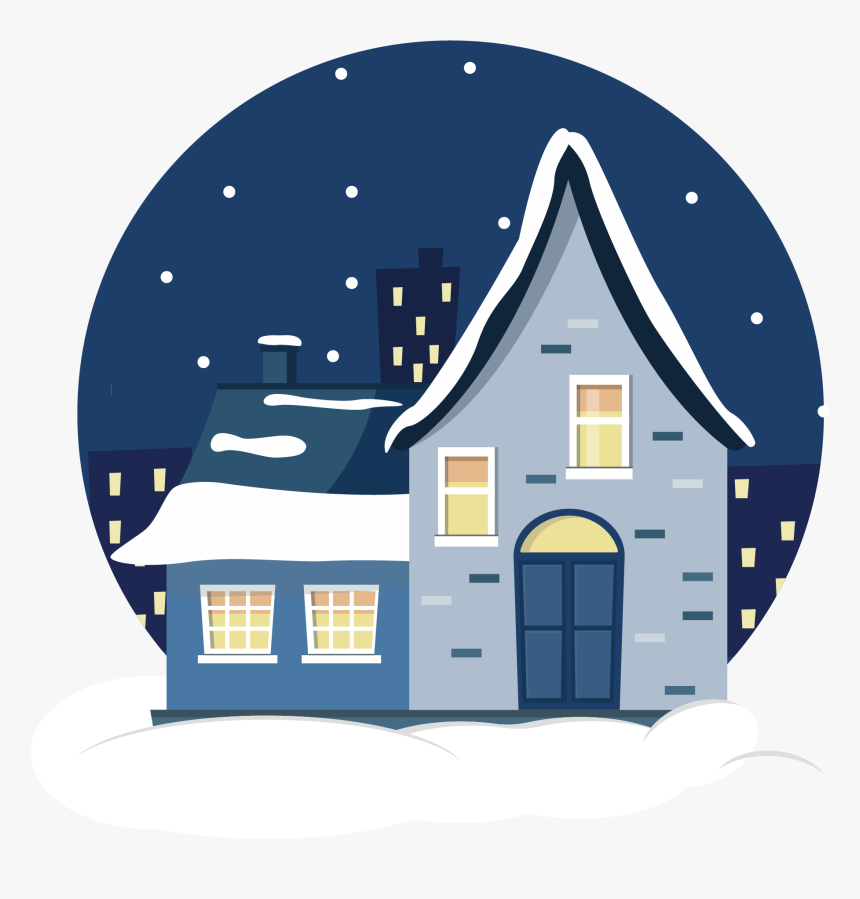 House Cartoon Png -winter Element Snow Christmas Png - Cartoon Warm House, Transparent Png, Free Download