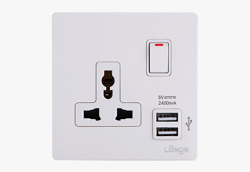 Electric One Gang Switched Multi-function Usb Outlet - Electronics, HD Png Download, Free Download