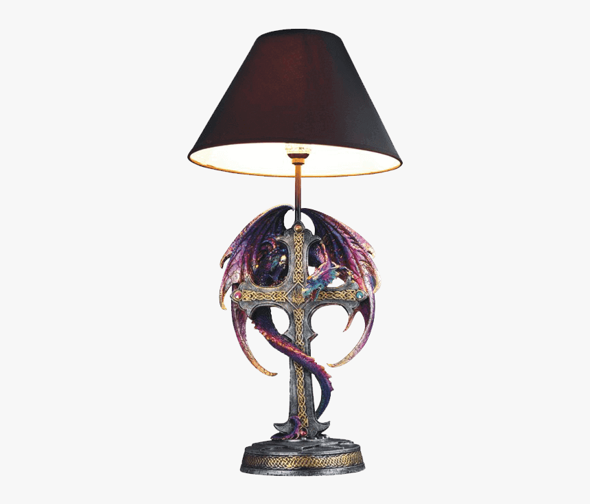 Purple Dragon On Cross Table Lamp - Lampshade, HD Png Download, Free Download