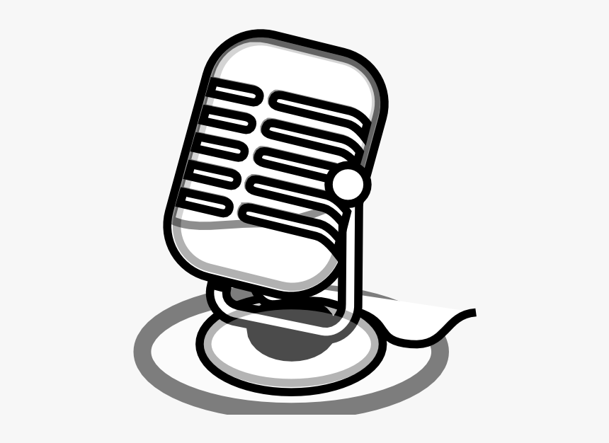 Audio Input Microphone Black White Line Art 555px - Microphone Clipart Black And White, HD Png Download, Free Download