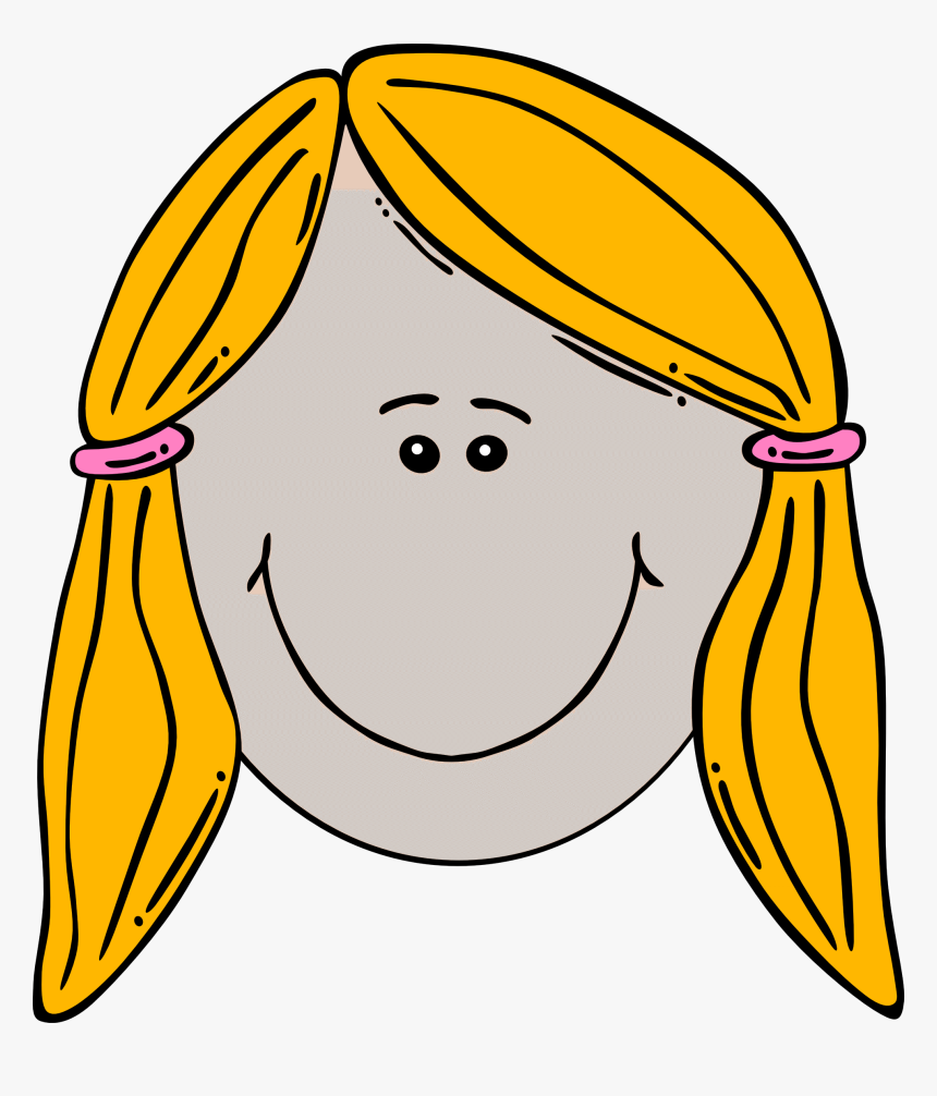 Happy Face Girl Clipart - Cartoon Girl Face, HD Png Download, Free Download