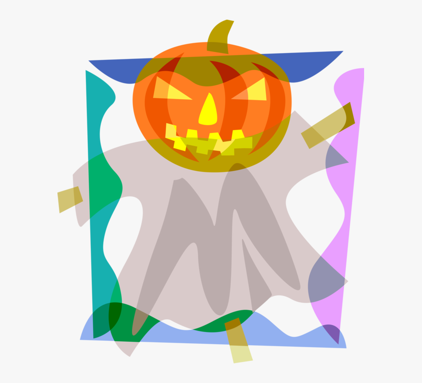 Vector Illustration Of Halloween Scary Carved Pumpkin - Jack-o'-lantern, HD Png Download, Free Download