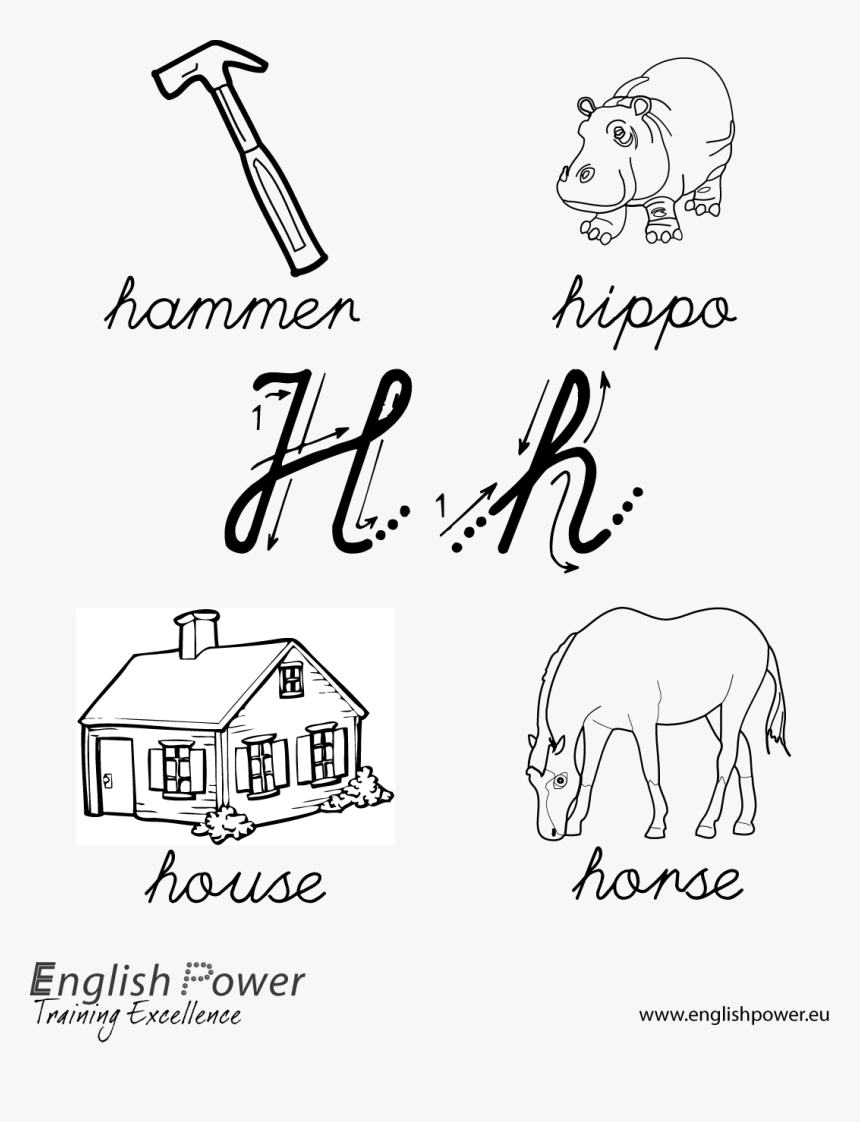 Colouring In Page Letter H For Kids - Drawing, HD Png Download, Free Download
