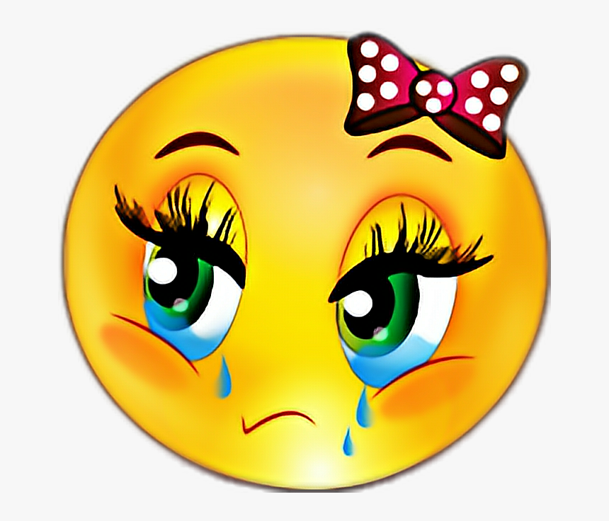 #depression #mood #sad #emjoi #girl - Sad Face Girl Emoji, HD Png Download, Free Download