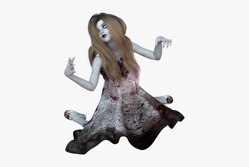 Woman, Zombie, Halloween, Costumes, Cosplay, Sitting - Figurine, HD Png Download, Free Download