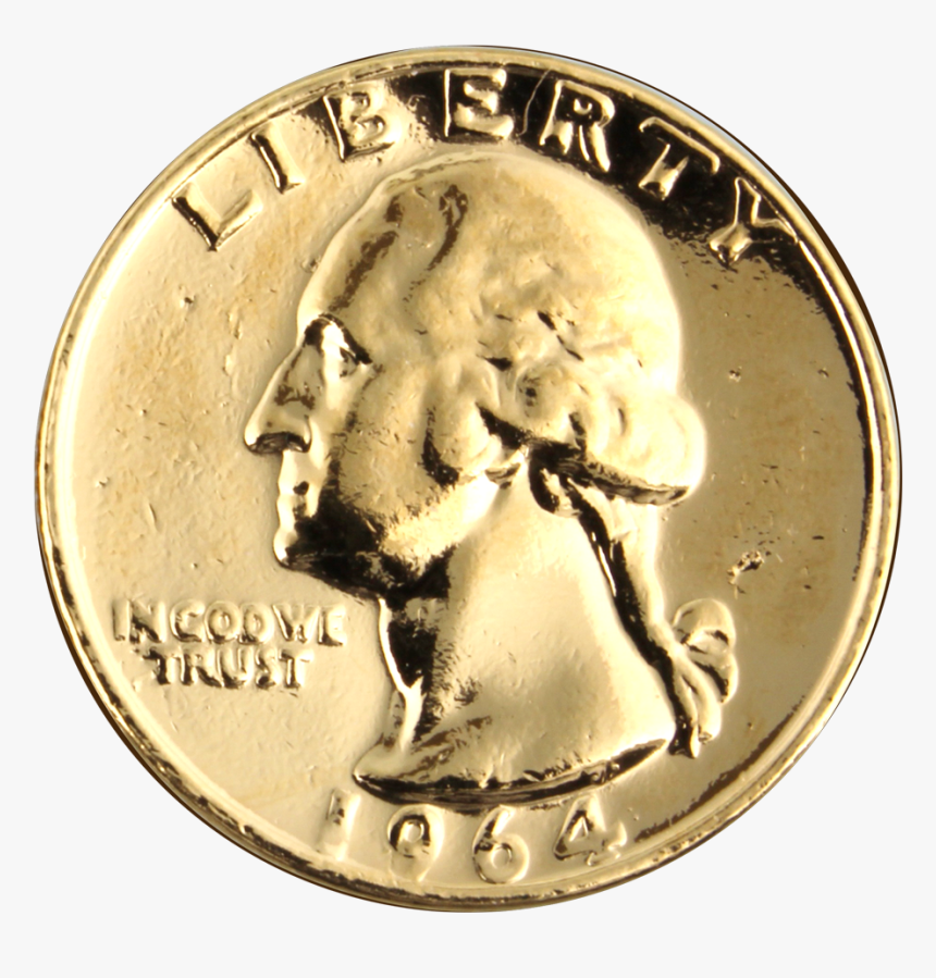 Quarter Us Dollar Gold-plated Coin - Washington Quarter, HD Png Download, Free Download