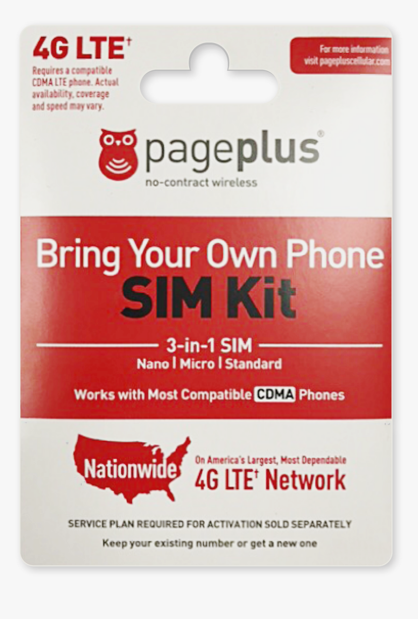 Page Plus Byop Tripunch Sim - Page Plus Cellular, HD Png Download, Free Download