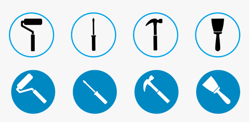 Tools, Repair, Icons, Hammer, Roller, Screwdriver - Circle, HD Png Download, Free Download