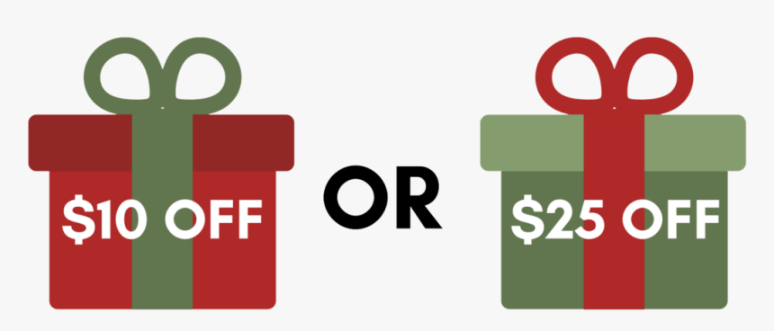 On The Left There Is A $10 Off And Then A $25 Off In - Graphic Design, HD Png Download, Free Download