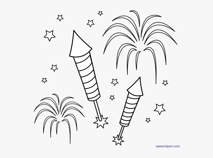 Transparent White Fireworks Png - Crackers Clipart Black And White, Png Download, Free Download