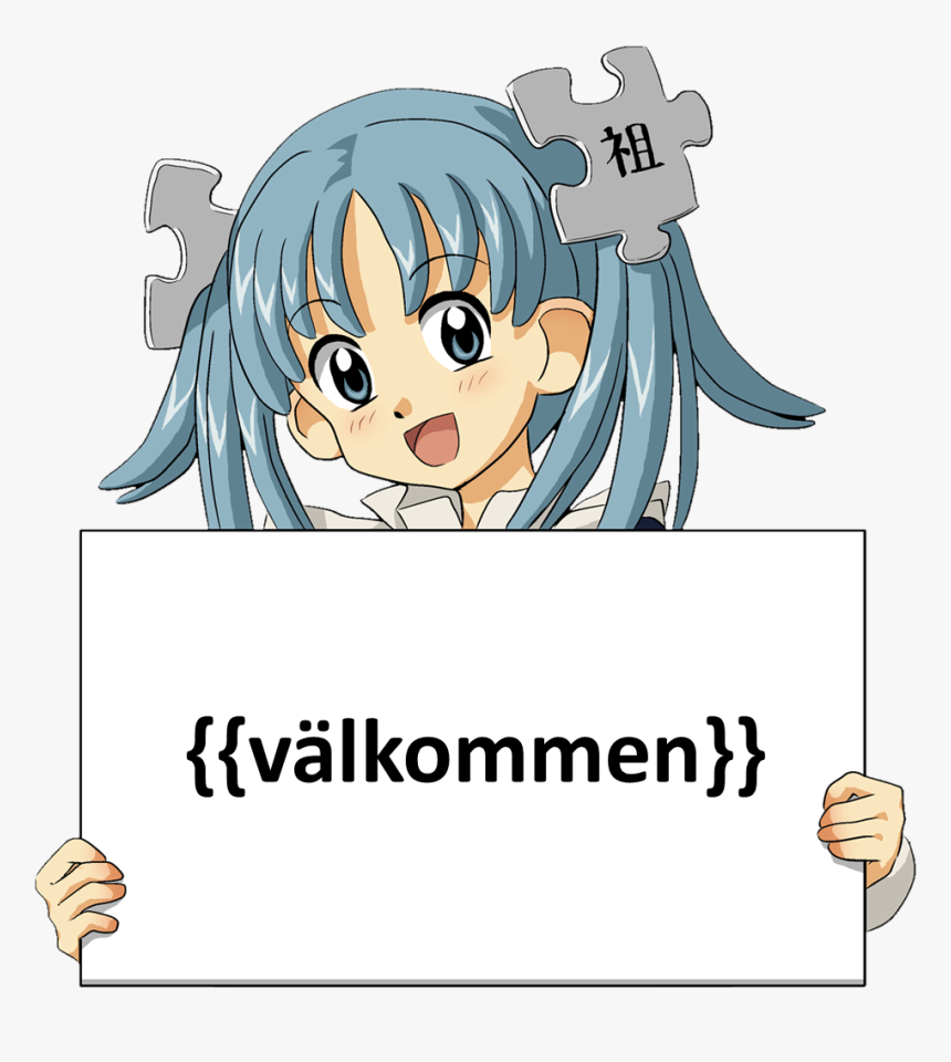 Wikipe Tan Swedish Welcome Sign - Anime Girl Holding Sign Png, Transparent Png, Free Download