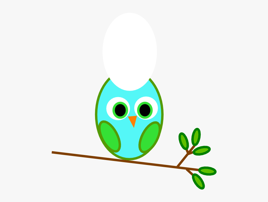Blue Green Owl On A Branch Svg Clip Arts - Pink And Green Owl, HD Png Download, Free Download