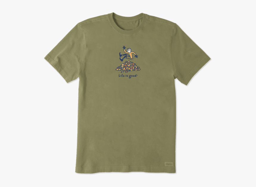 Men"s Jake Leaf Pile Vintage Crusher Tee - Life Is Good Jake T Shirts, HD Png Download, Free Download