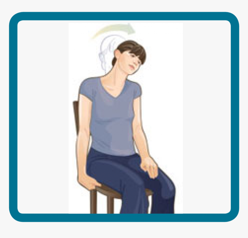 You Should Feel The Stretch On The Right Side Of Your - Upper Trap Stretch In Chair, HD Png Download, Free Download