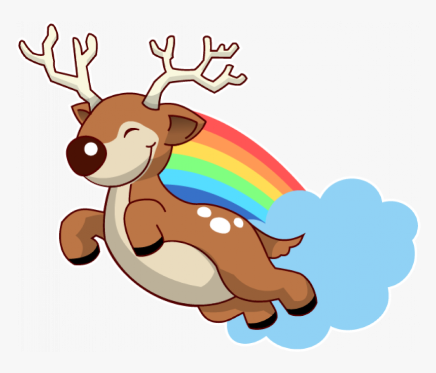 Cartoon Flying Reindeer Clipart , Png Download - Cute Reindeer Cartoon Transparent, Png Download, Free Download