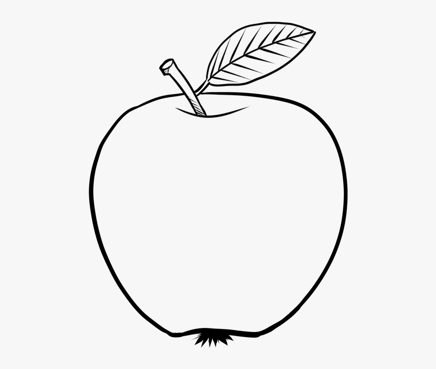 Figure, Apple, Lineart, The Stroke, Black And White - Apple Line Art Png, Transparent Png, Free Download