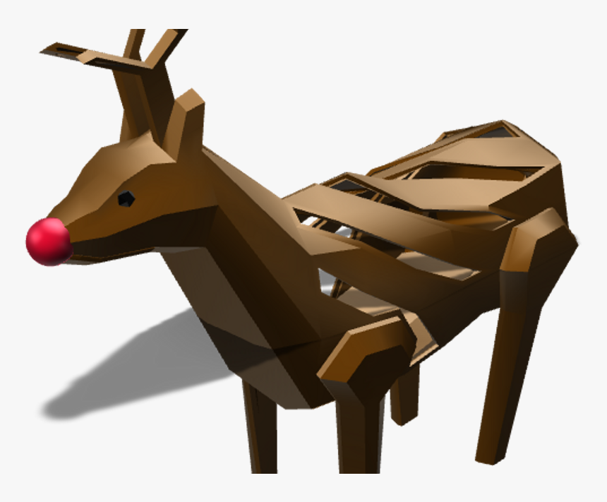 Low Poly Rudolph The Red Nosed Reindeer - Reindeer, HD Png Download, Free Download