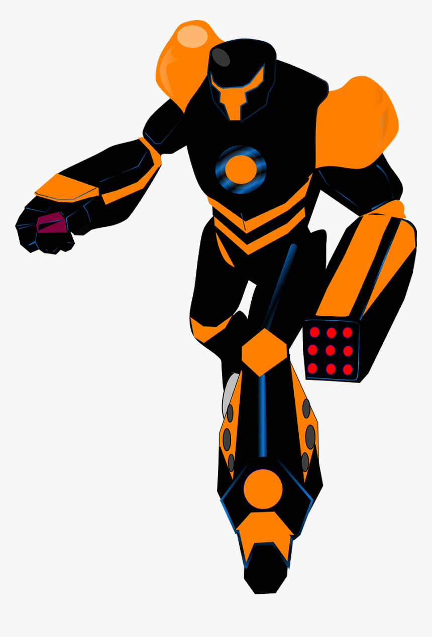Robot Black Orange Free Photo - Black And Red Robot, HD Png Download, Free Download