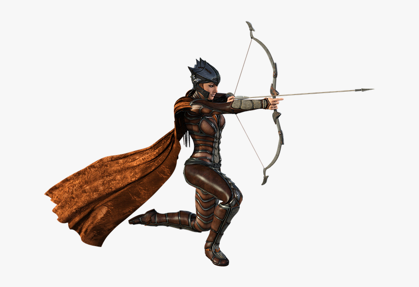 Woman, Warrior, Bow, Arrow, Fantasy, Female, Heroine - Longbow, HD Png Download, Free Download
