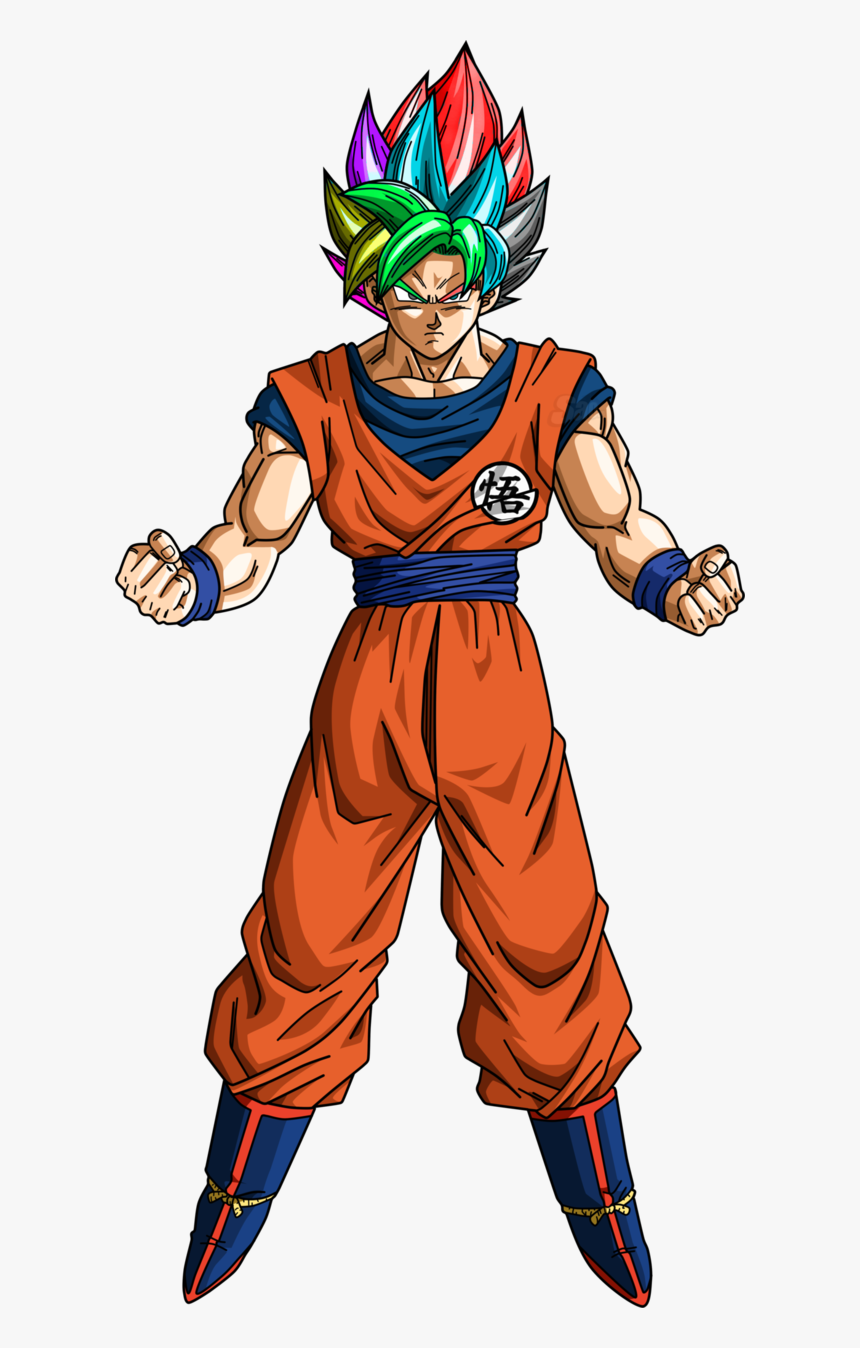 Goku Ssj Raimbow By Narutosonic666 - Goku Super Sayajin Blue, HD Png Download, Free Download