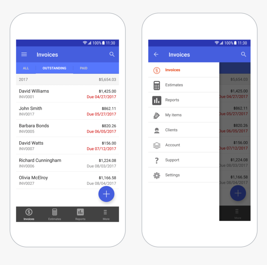 Image Of Two Mobile Devices Showing Invoice Management - Iphone, HD Png Download, Free Download