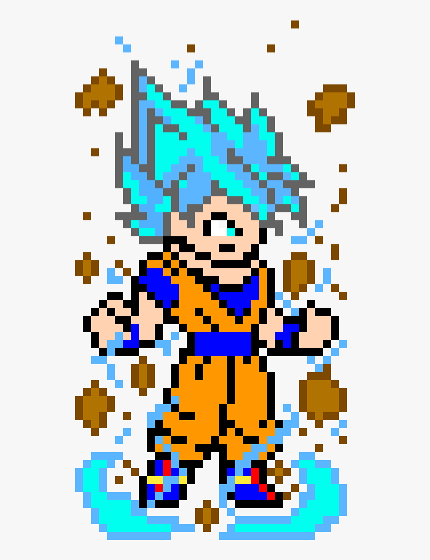 Goku Super Saiyan Blue - Goku Super Saiyan Blue Pixel Art, HD Png Download, Free Download