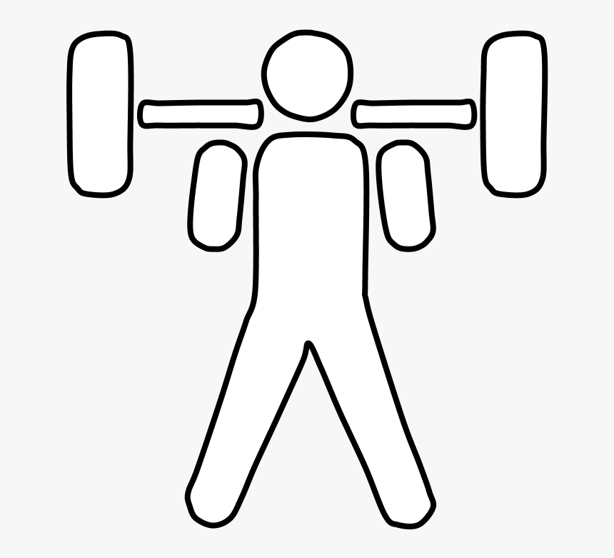 Weightlifter, Barbell, Black And White - Line Art, HD Png Download, Free Download
