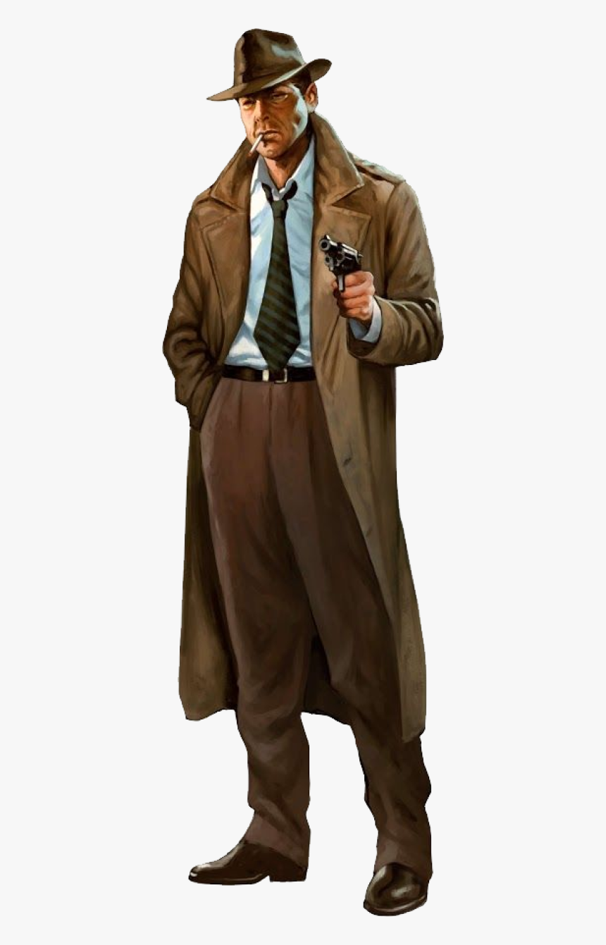 Detective Character Concept Art, HD Png Download - kindpng.